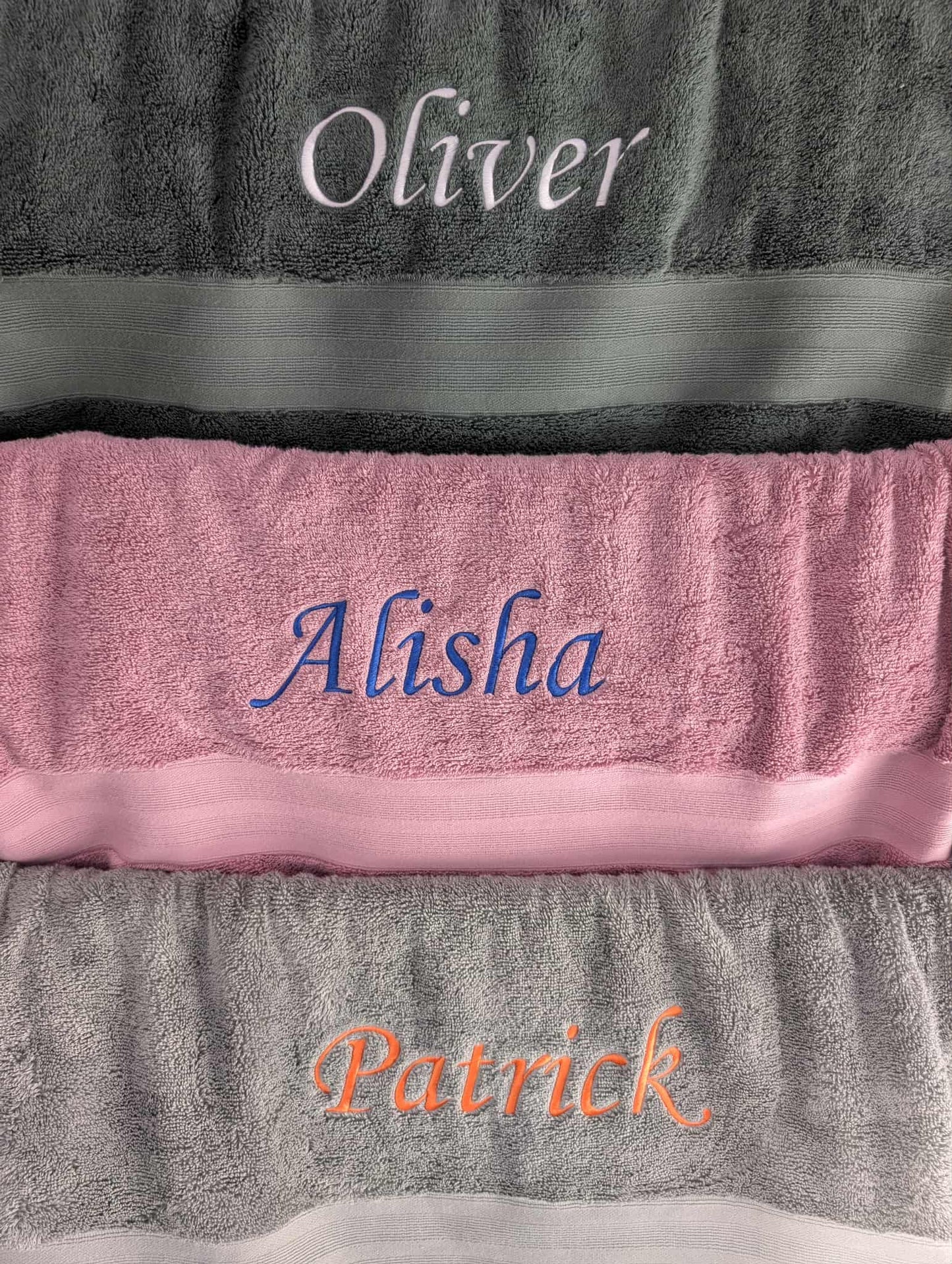 Personalised Embroidered Towels β Made to Order