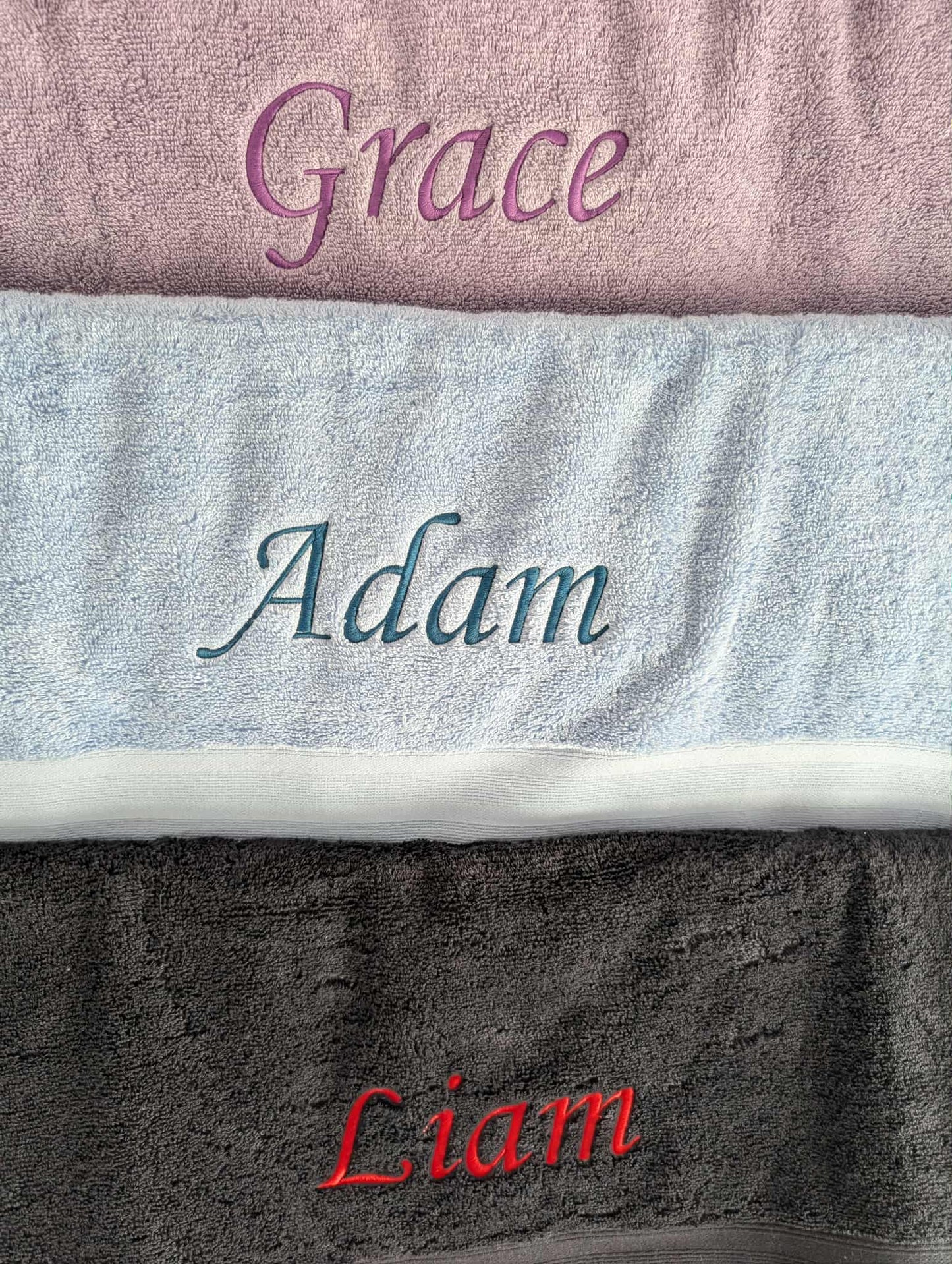 Personalised Embroidered Towels β Made to Order