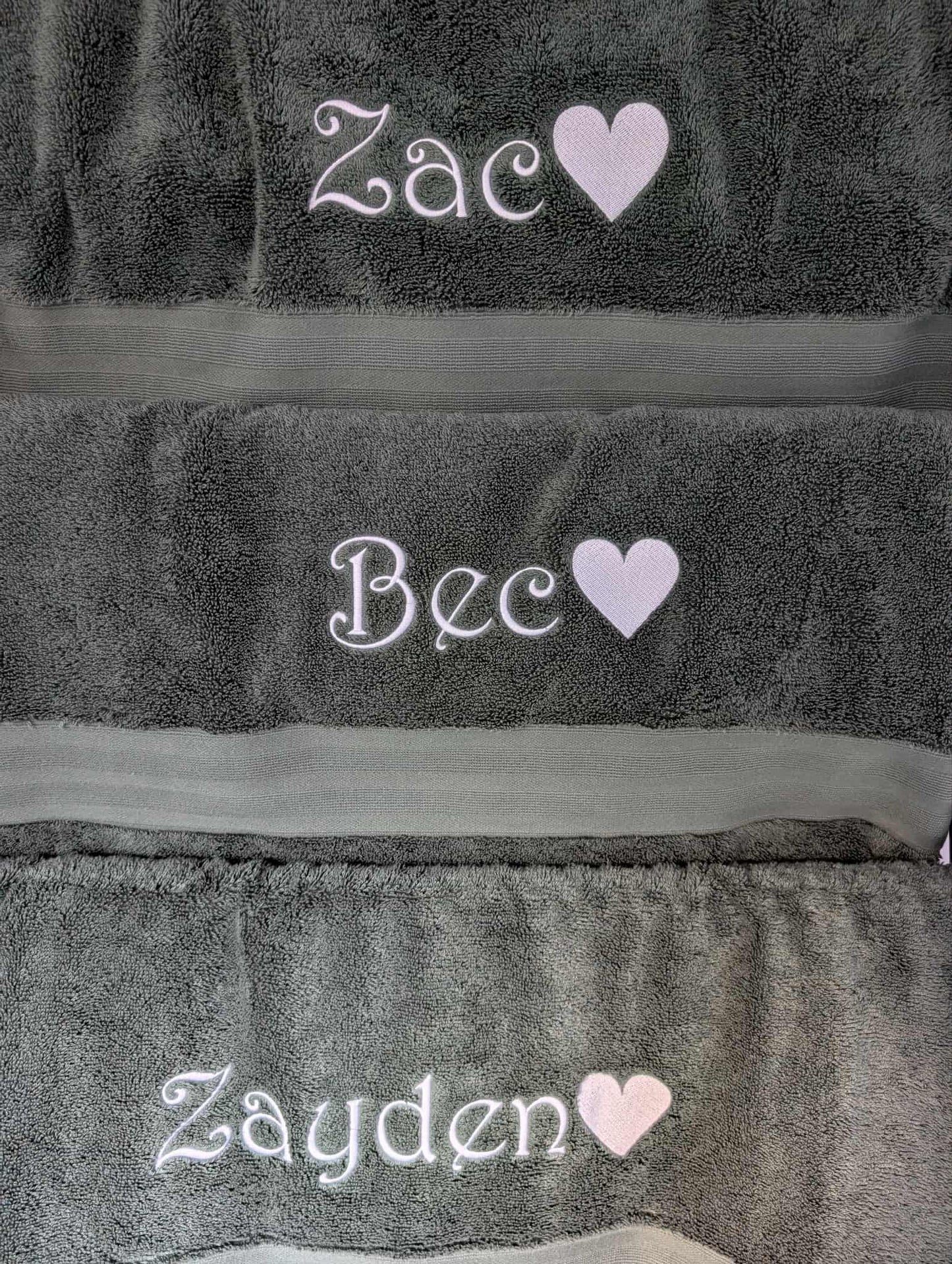 Personalised Embroidered Towels β Made to Order