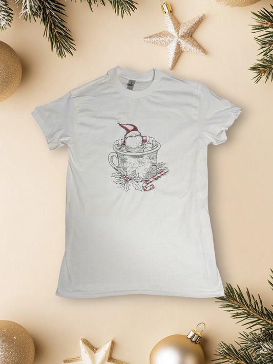 Adult Hot Chocolate Santa T-Shirt