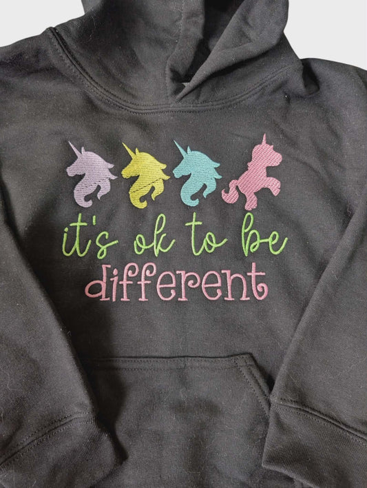 “It’s OK to Be Different” Unicorns Embroidered Kids Jumper