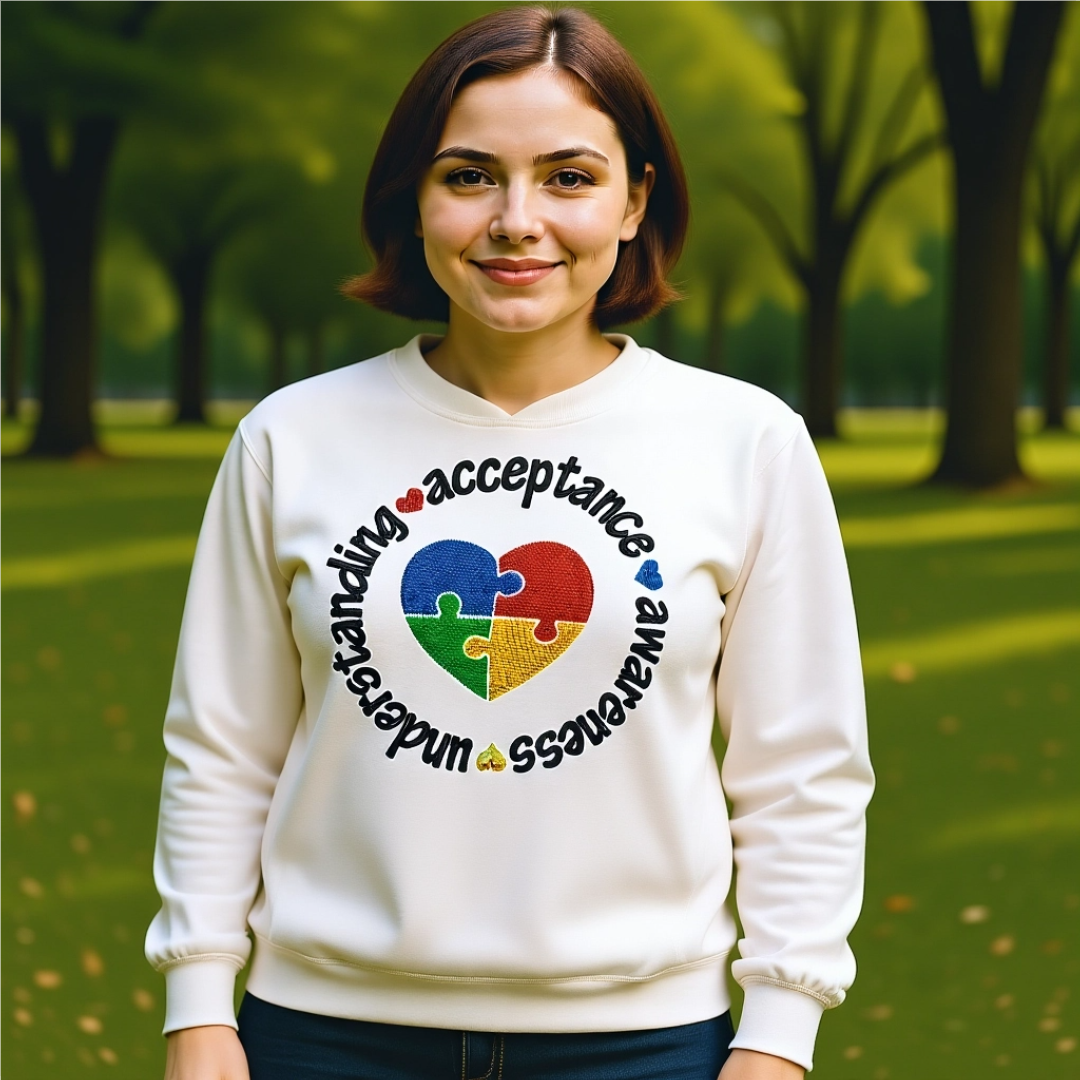 Understanding, Acceptance & Awareness Embroidered Crewneck